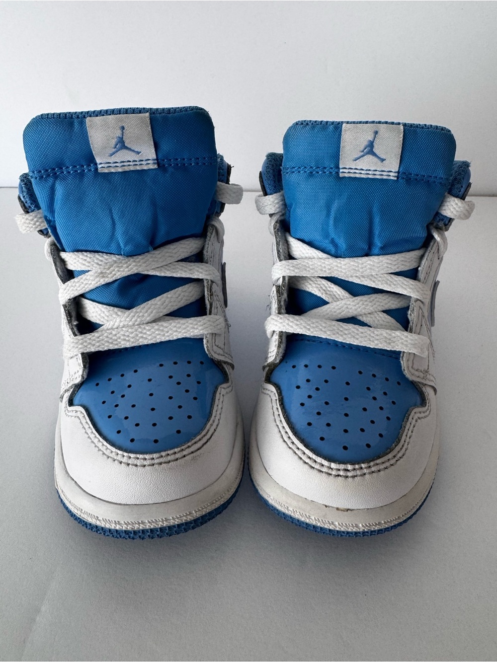 Air Jordan 1 Mid Toddler Size 7C White University Blue Sneakers FZ3931-114